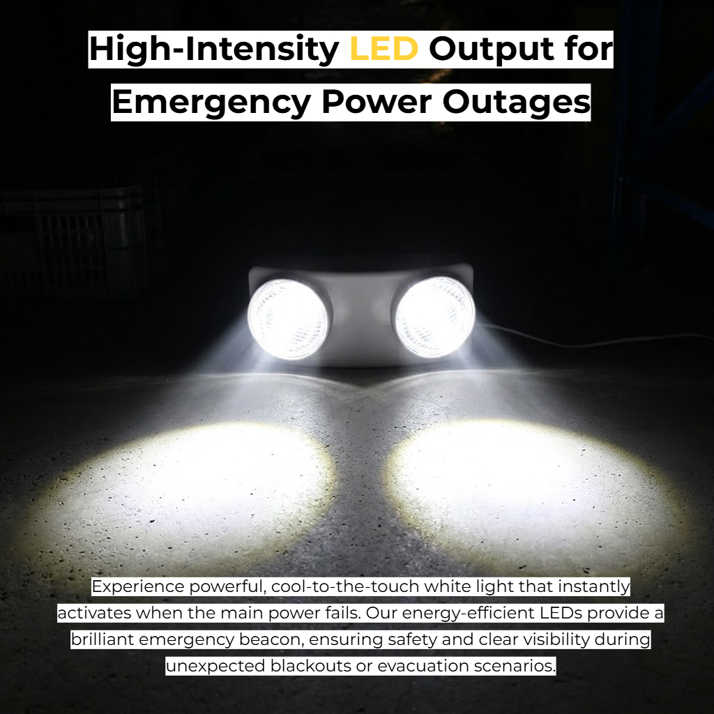 Dual-Head LED Emergency Light  - Power Outage Light 评论和价格